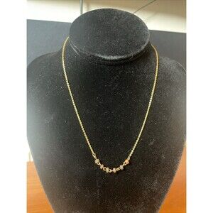 Gold Plated Necklace With Brown Stone Beads Latin America Vintage